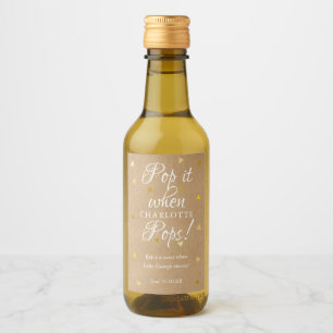 Pop es, wenn sie POP Gold Hearts Baby Dusche. Weinetikett