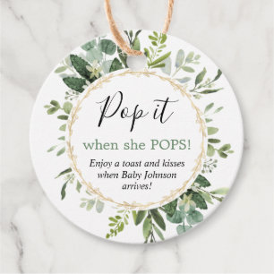 Pop es, wenn sie Pop grün goldene Babydusche Geschenkanhänger