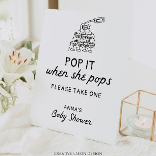 Pop es, wenn sie Pop Hand gezeichnete Baby Dusche Sockelschild