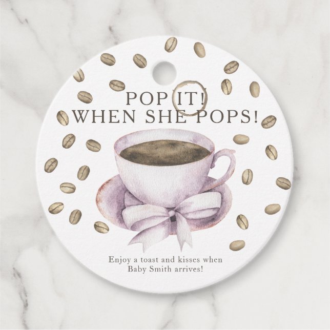 Pop es, wenn sie Pop! Kaffeebärsche Geschenkanhänger (Vorderseite)