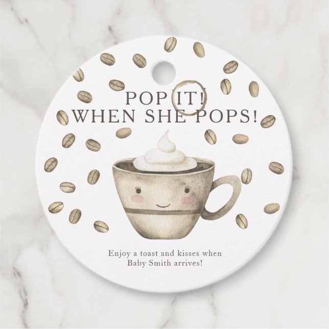 Pop es, wenn sie Pop! Kaffeemaschine Geschenkanhänger (Vorderseite)