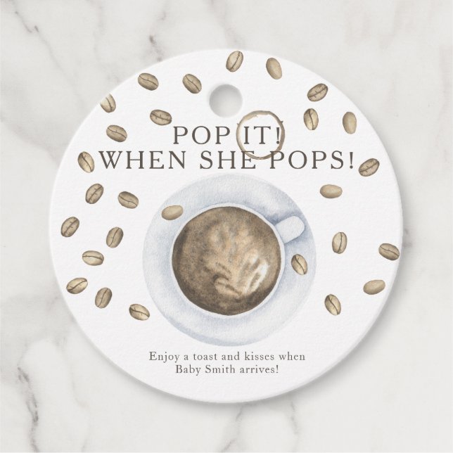Pop es, wenn sie Pop! Kaffeemaschine Geschenkanhänger (Vorderseite)