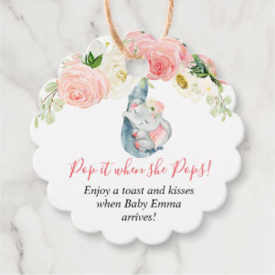 Pop es, wenn sie Pop Mädchen Elefanten Baby Dusche Geschenkanhänger