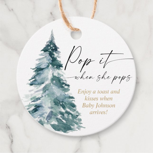 Pop es, wenn sie Pop modernen Weihnachtsbaum Geschenkanhänger (Vorderseite)