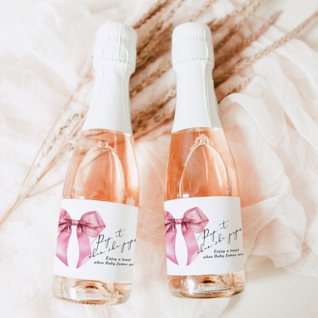 Pop es, wenn sie Pop Pink Bow Baby Shower (Von Creator hochgeladen)