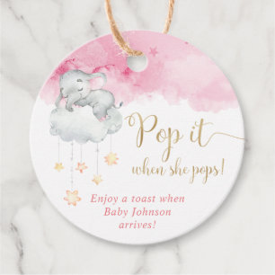 Pop es, wenn sie Pop Pink Gold niedliche Babyelefo Geschenkanhänger