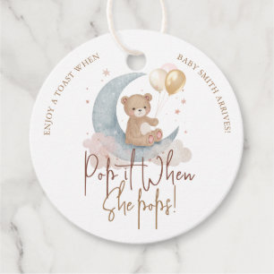 Pop es, wenn sie Teddy Bear Baby Dusche Pop Geschenkanhänger