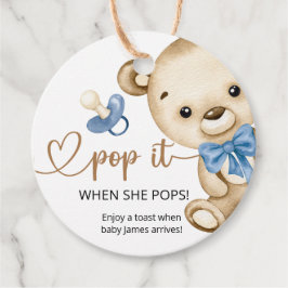 Pop es, wenn sie Teddy Bear Baby Dusche Pop Geschenkanhänger