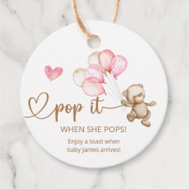 Pop es, wenn sie Teddy Bear Baby Dusche Pop Geschenkanhänger