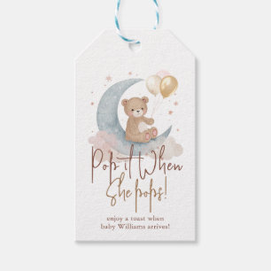 Pop es, wenn sie Teddy Bear Baby Dusche Pop Geschenkanhänger