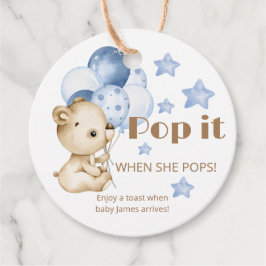 Pop es, wenn sie Teddy Bear Baby Dusche Pop Geschenkanhänger