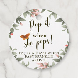 Pop es, wenn sie Woodland Baby Dusche Pop Geschenkanhänger
