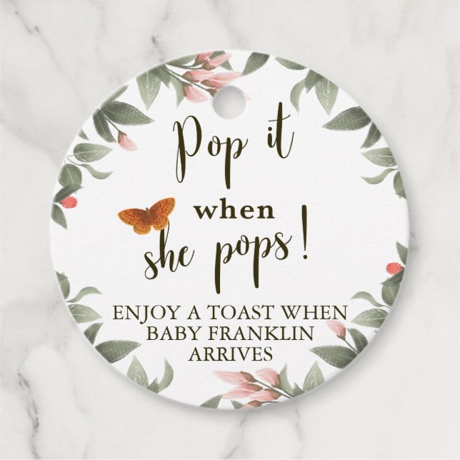 Pop es, wenn sie Woodland Baby Dusche Pop Geschenkanhänger (Vorderseite)