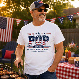 Pop Est 2026 USA Patriotische Flagge Benutzerdefin T-Shirt