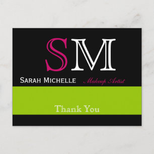 Pop Farben in Rosa Grün und Schwarz Postkarte