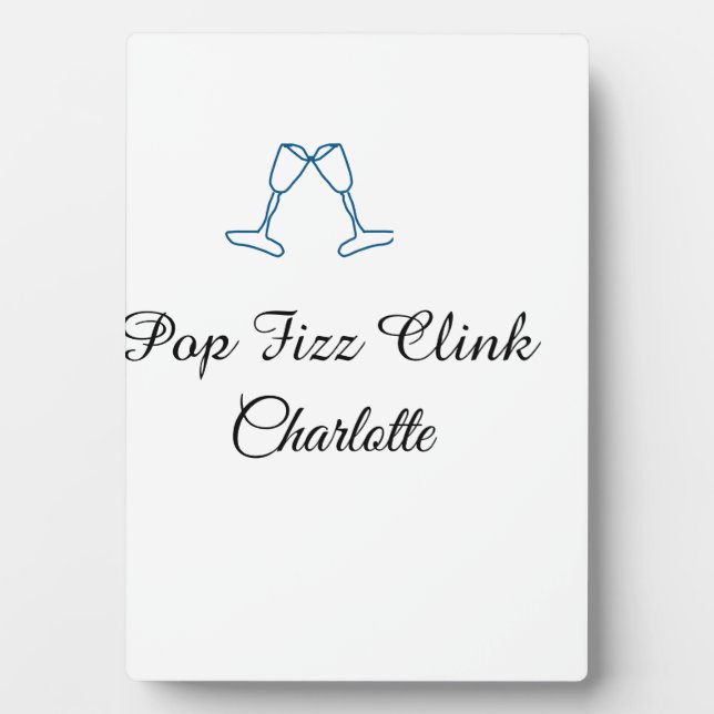 Pop fizz clink blue champagne bottle new year fotoplatte (Vorderseite)