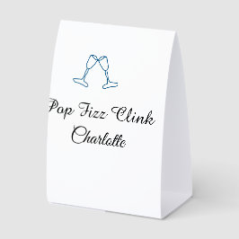 Pop fizz clink blue champagne bottle new year tischaufsteller 