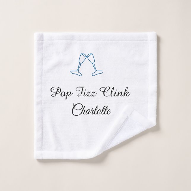 Pop fizz clink blue champagne bottle new year waschlappen (Waschlappen)