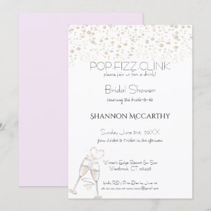 Pop Fizz Clink Brautparty Einfärbung Einladung
