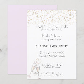 Pop Fizz Clink Brautparty Einfärbung Einladung