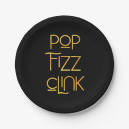 Pop Fizz Clink Elegante Typografie Pappteller