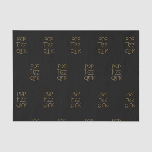 Pop Fizz Clink Elegante Typografie Seidenpapier (Vorderseite)