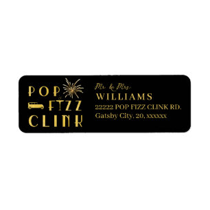 Pop Fizz Clink Gold Typografie Silvester