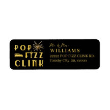 Pop Fizz Clink Gold Typograpy Modern New Years Eve