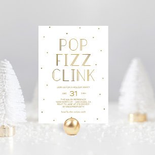 Pop Fizz Clink Holiday Party Silvester Party Einladung