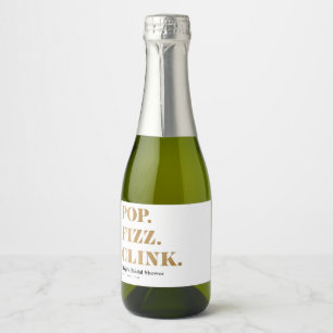 Pop Fizz Clink Mini Sparkling Weinflaschen Etikett