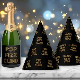 Pop Fizz Clink Moderne Typografie Partyhütchen