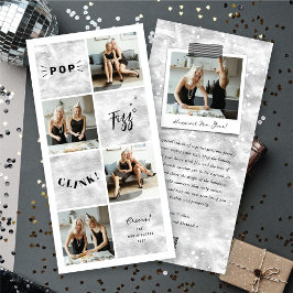 Pop Fizz Clink Neujahr Blocks 4 FotoCollage Feiertagskarte