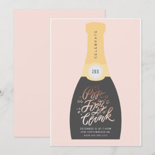 Pop Fizz Clink  Party Einladung der Silvester