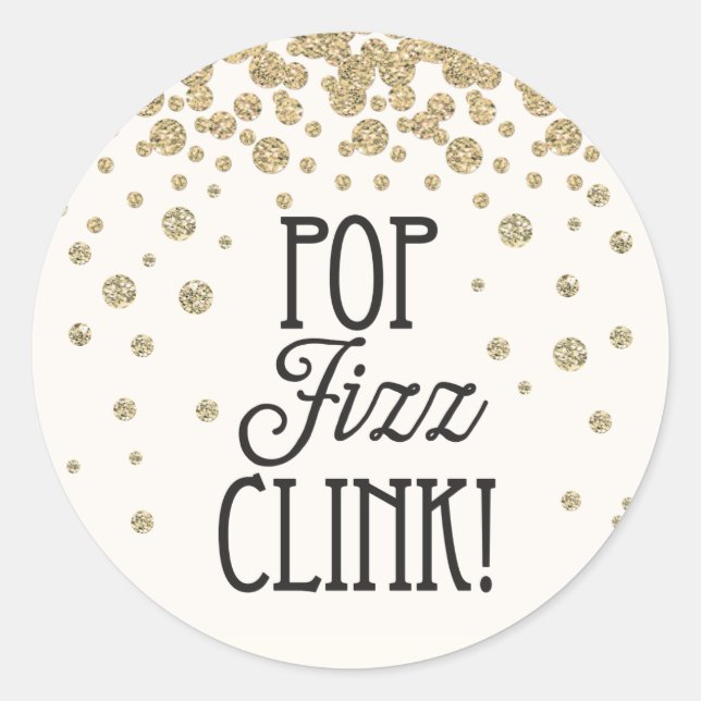 Pop Fizz Clink Sticker - Silvesterabend Party (Vorderseite)