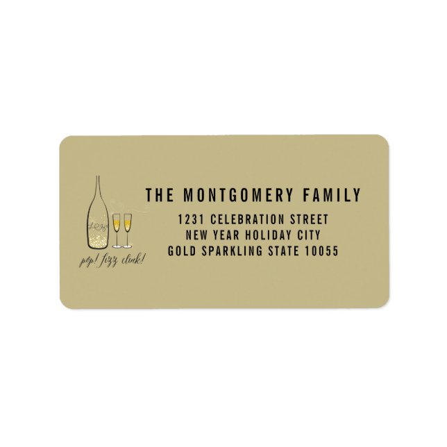 Pop Fizz Clink Stilvoll Gold Champagne Champagner- (Vorne)