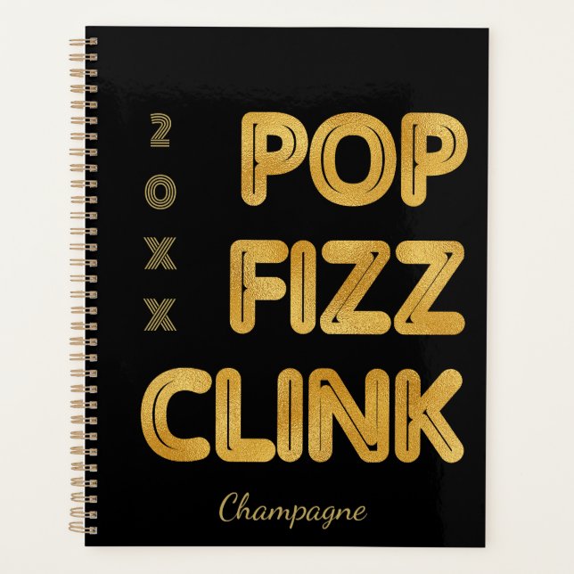 Pop Fizz Clink Typographie moderne Réveillon du No (Devant)