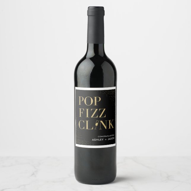 Pop Fizz Clink Vin mousseux Vin Étiquette (Devant)