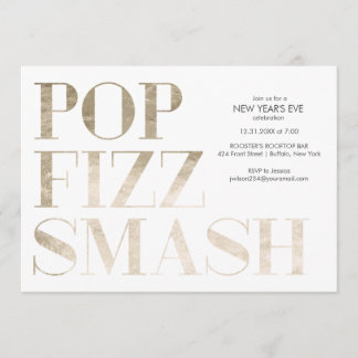 Pop Fizz Smash Imitate Gold Foil Neujahr Einladung
