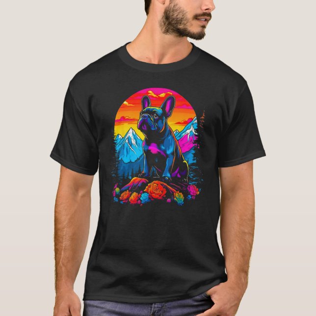 Pop French Bull Dog Nature T-Shirt (Vorderseite)