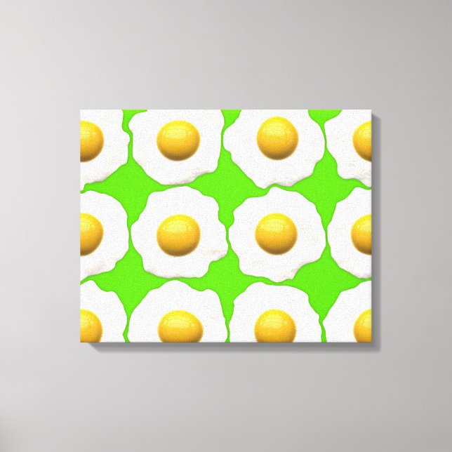 Pop "Fried Eier" Kunstkalk Grün Hipster Leinwand (Vorderseite)