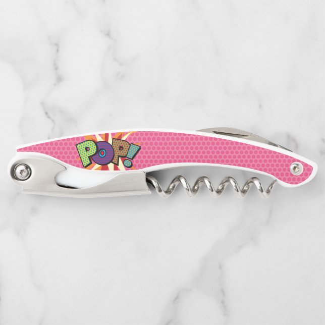 POP Fun Retro Comic Pop Kunst, Dichtung und Musik Kellnermesser (Vorderseite)