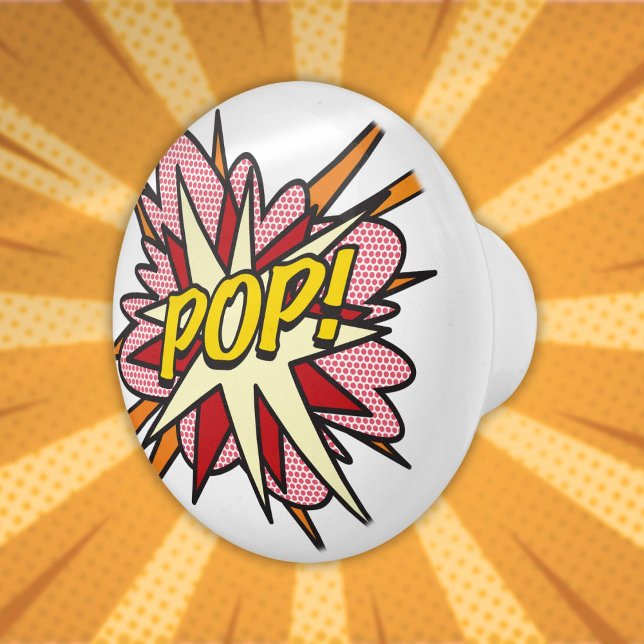 POP Fun Retro Comic Pop Kunst, Dichtung und Musik Keramikknauf (POP Fun Retro Comic Book Pop Art Ceramic Knob)