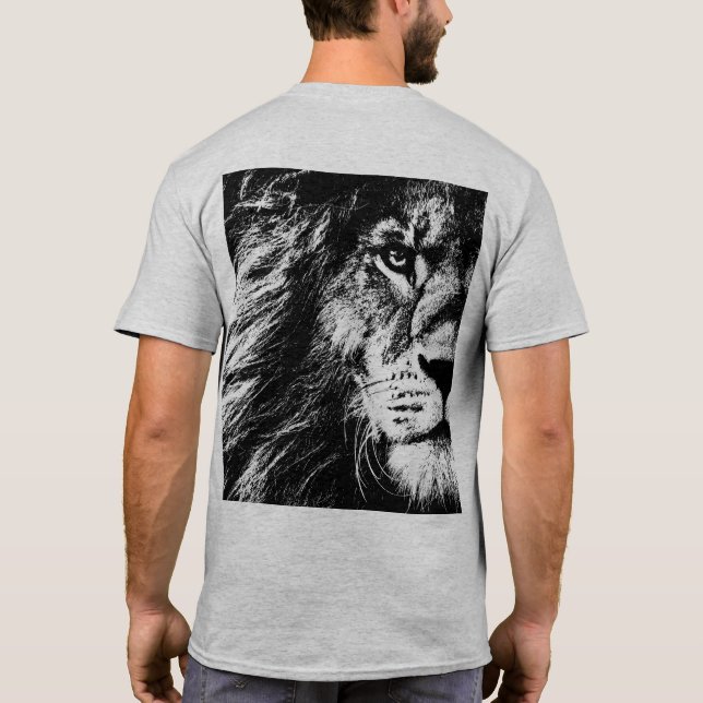 Pop für die hintere Seitenvorlage - Art Lion Face  T-Shirt (Rückseite)