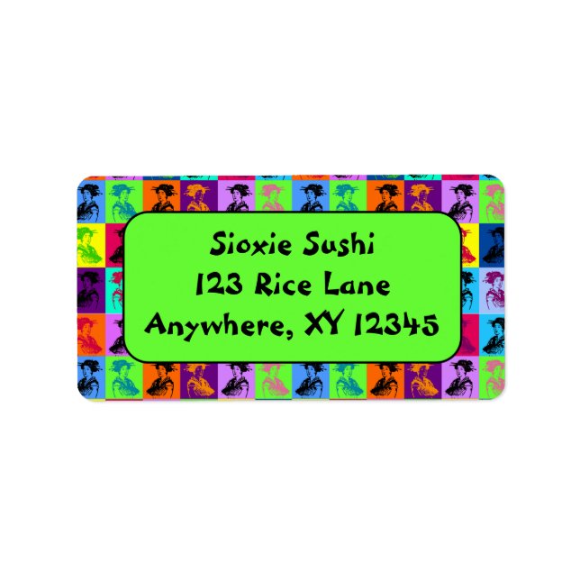 Pop Geishas Adressaufkleber (Vorne)