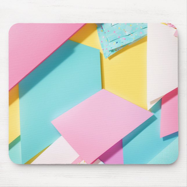 Pop Geometric Pattern Makaronfarbe Mousepad (Vorne)