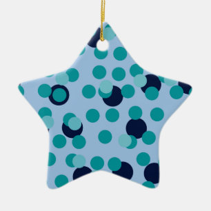 Pop-Geometrie Mitte des Jahrhunderts Teal-Blasen 6 Keramik Ornament