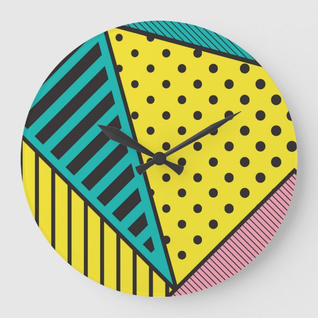 Pop, geometrisch, fett große wanduhr (Vorderseite)