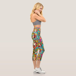 Pop Girl Art Comic 1 - Fun Capris Leggings