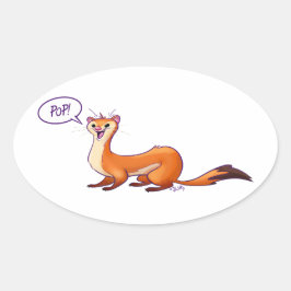 POP GOES THE WEASEL von Jeff Willis Art Ovaler Aufkleber