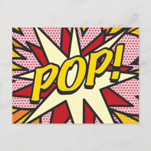 POP Ihre Nachricht Sprechblase Spaß Retro Ankündigungspostkarte